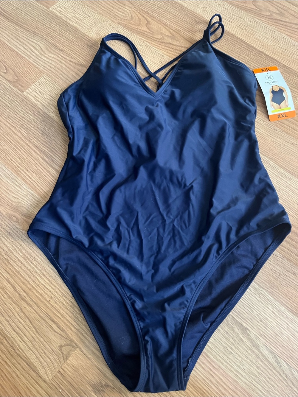 Hurley Navy One-Piece Swimsuit with Crisscross Back Straps